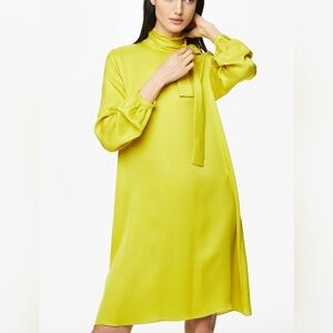 NWOT CH Carolina Herrera Elegant Yellow Silk Dress, Size XS/S/M/L